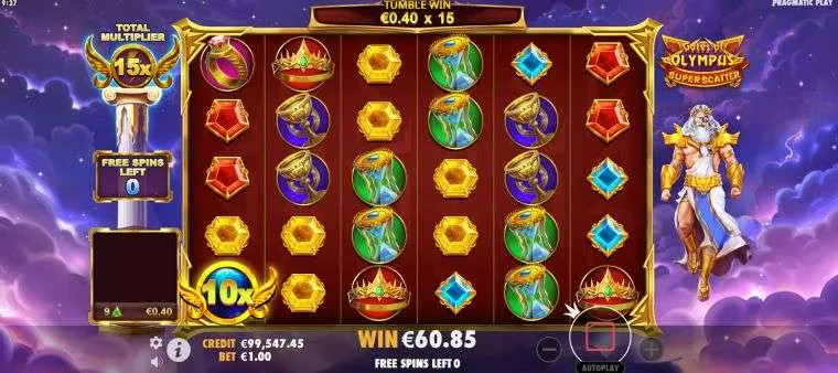 Gates of Olympus Super Scatter Winning spin on Gates of Olympus Super Scatter slot game